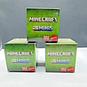 Minecraft Mob Head Minis Mattel Lot Of 3‎ items New